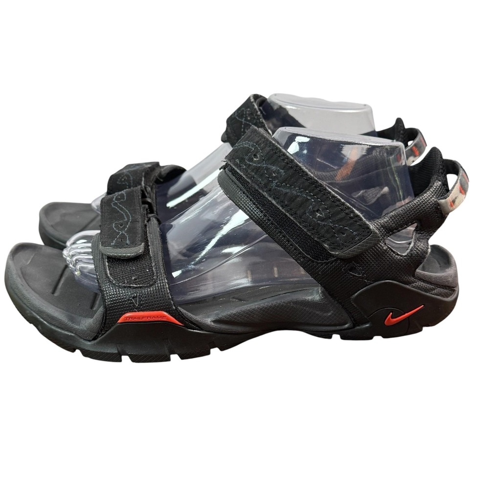 Y2K Nike ACG Shoes Mens Size 10 Black Slide Sandals Adjustable Strap Trail Sport